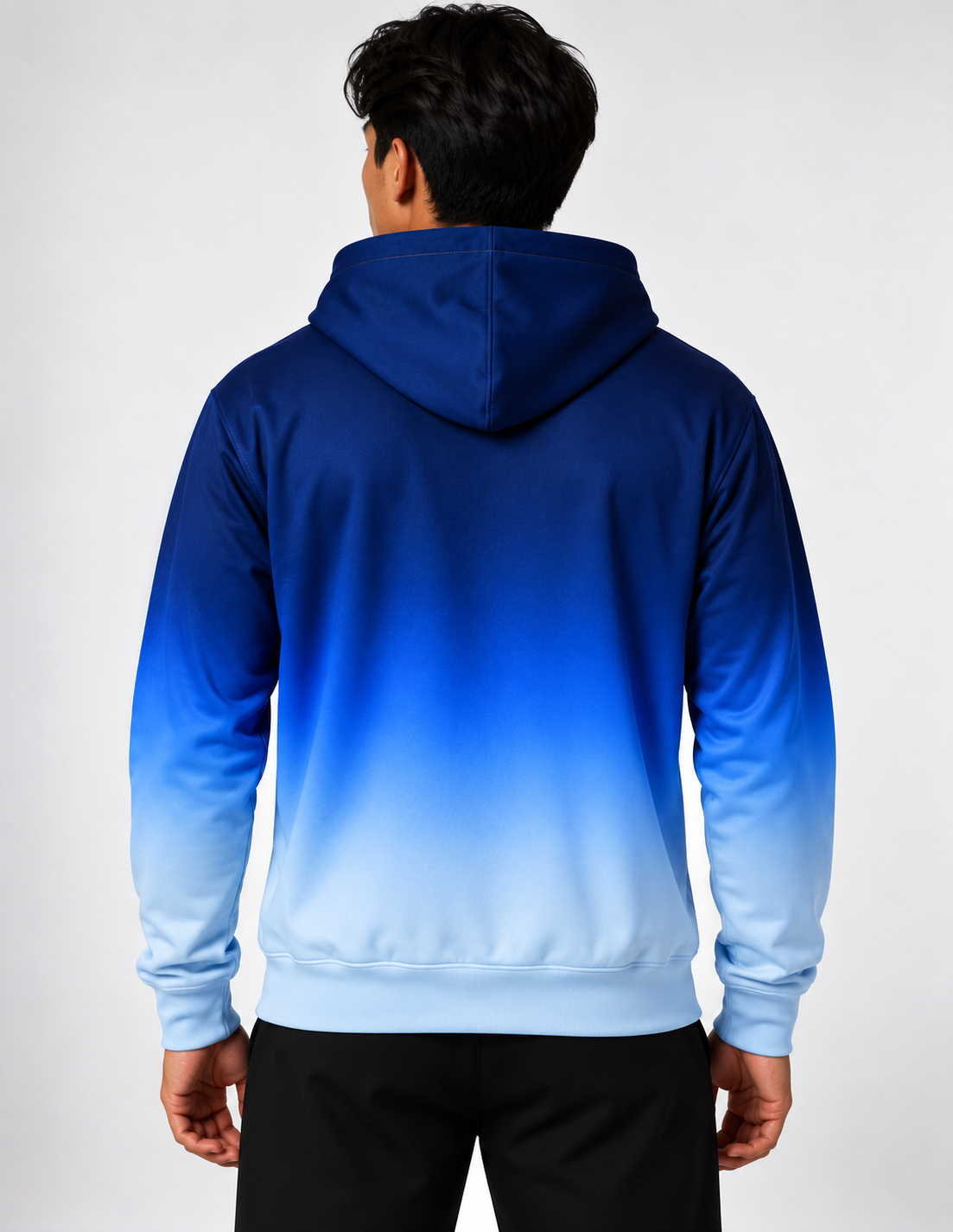 Glacier — Deep Blue to Ice Gradient Oversized Cotton Hoodie