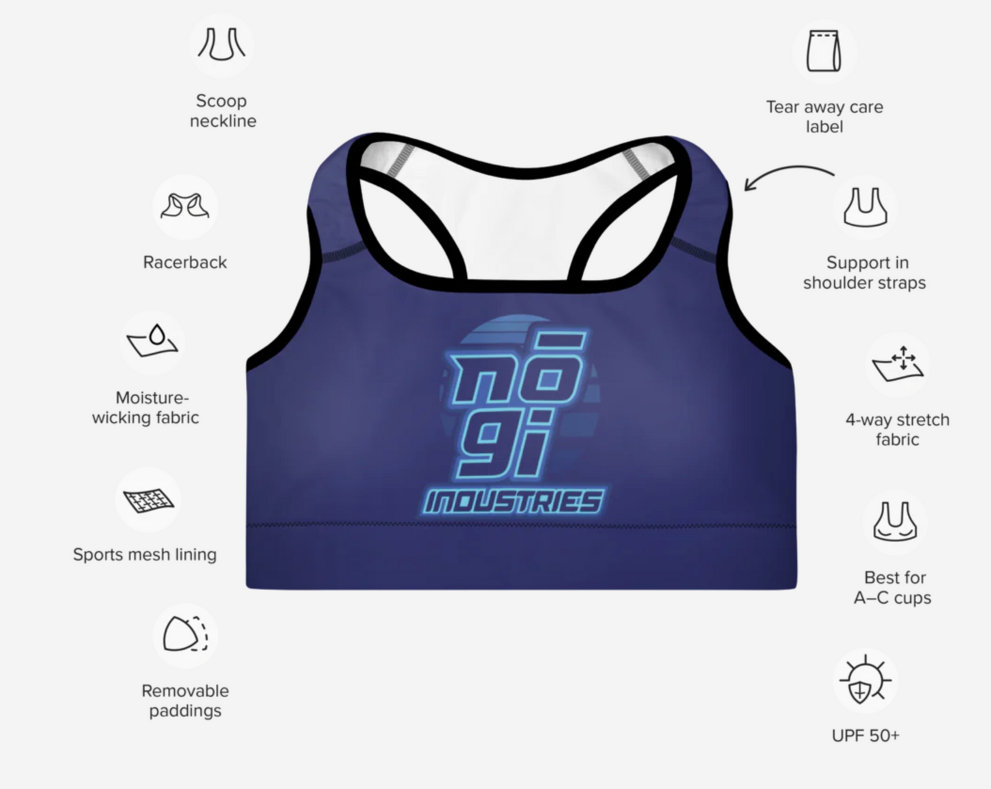 7Four BLUE Padded Sports Bra