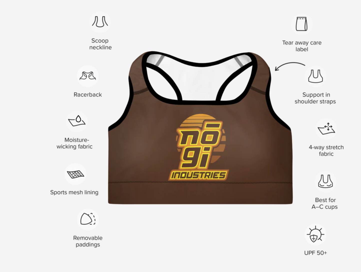 Sujetador deportivo acolchado 7Four BROWN