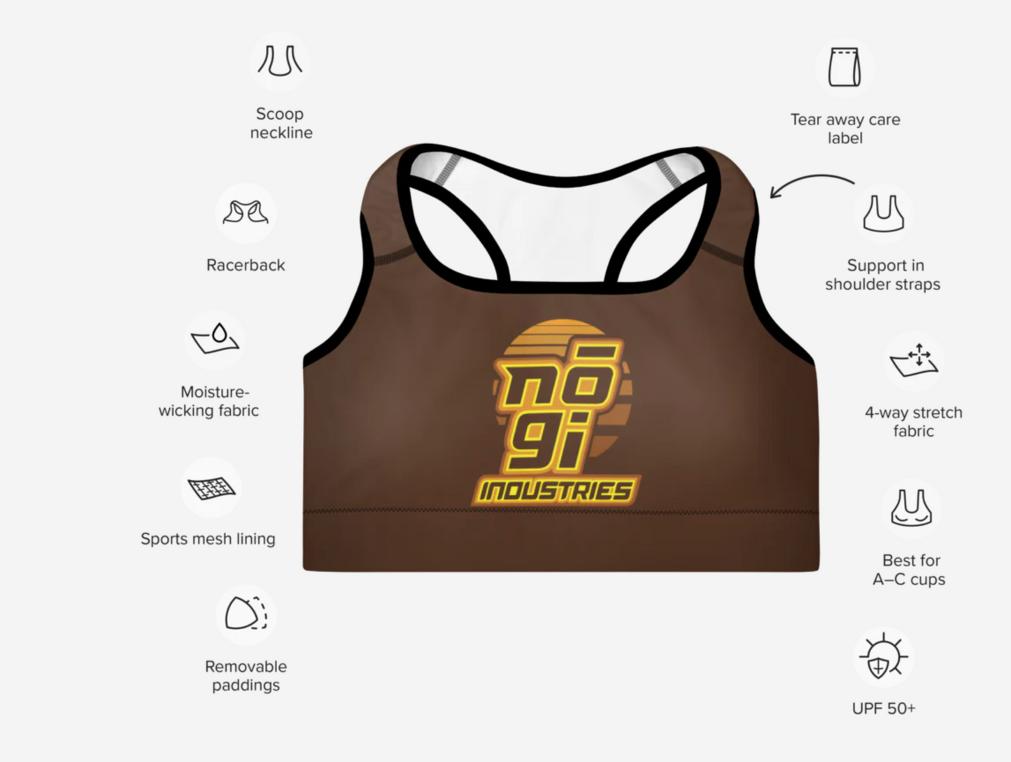 7Four BROWN Padded Sports Bra