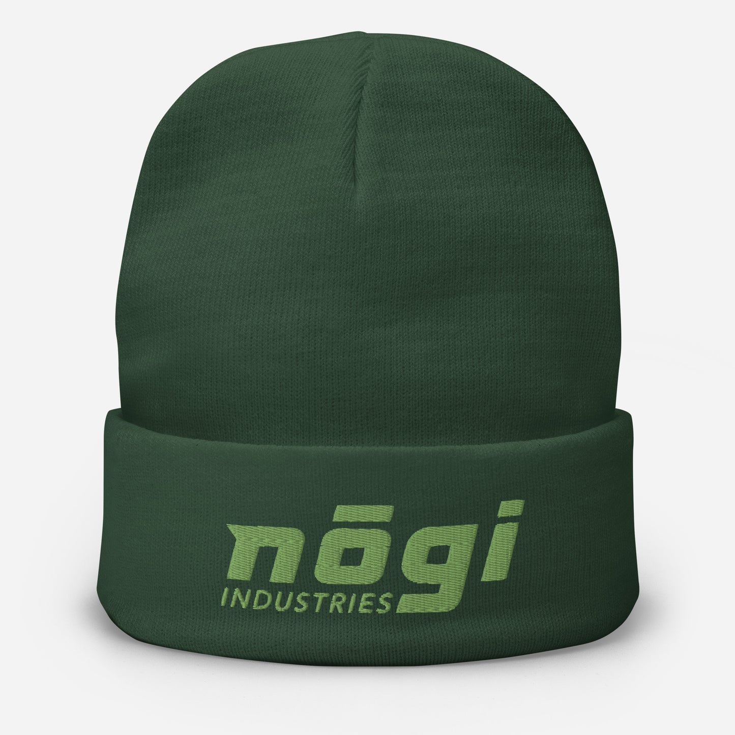 Embroidered Beanie w Puff logo (Green w Green)