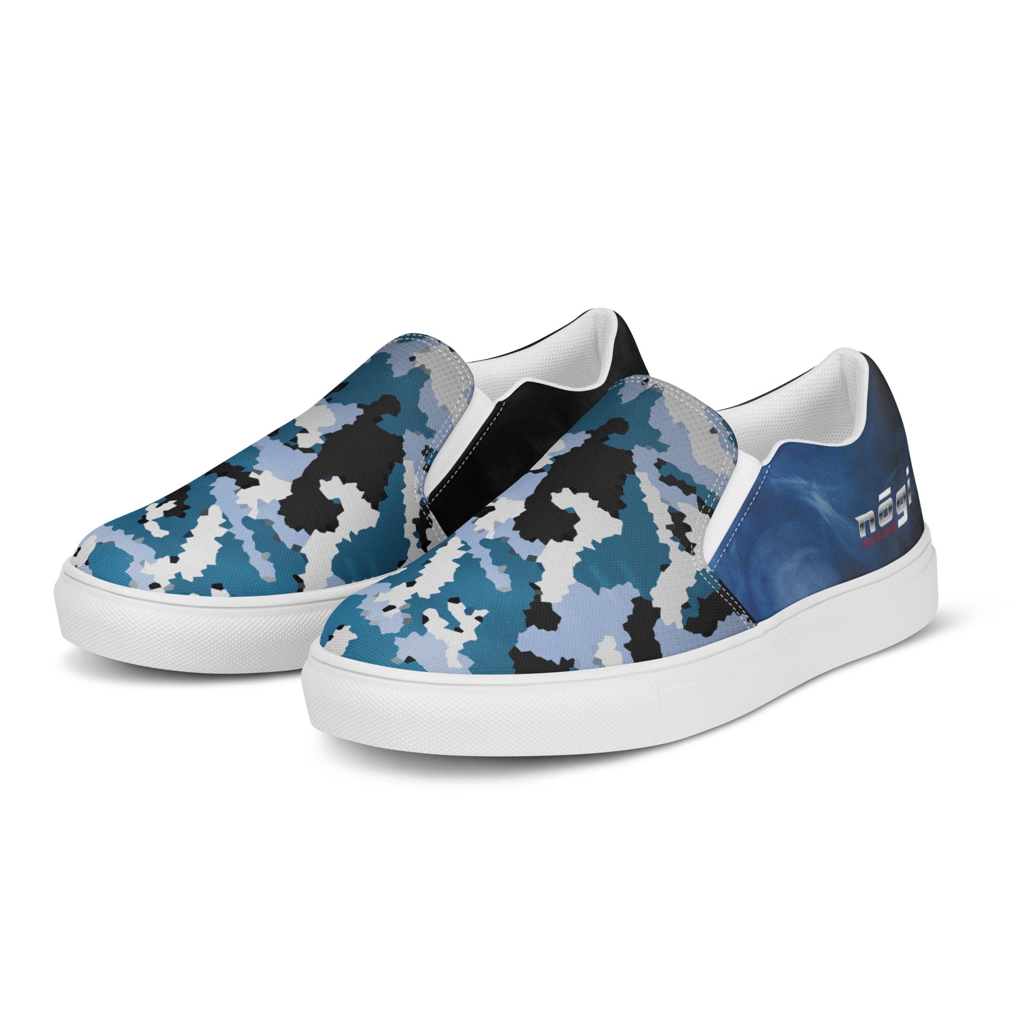 Blue Camo Men’s Slip-On Shoes Men main image 2