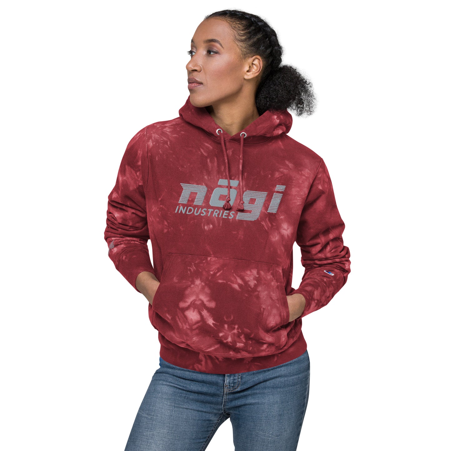 Red Smoke Unisex Champion Tie-Dye Hoodie