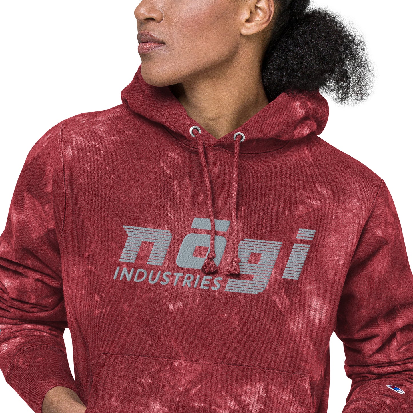 Red Smoke Unisex Champion Tie-Dye Hoodie