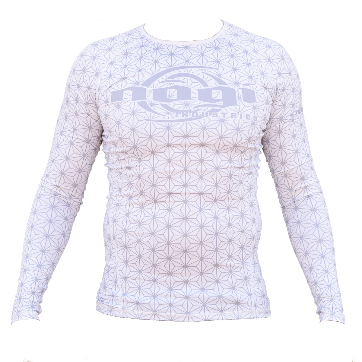 Nogi Industries Spectral Rashguard WHITE Long Sleeve Front