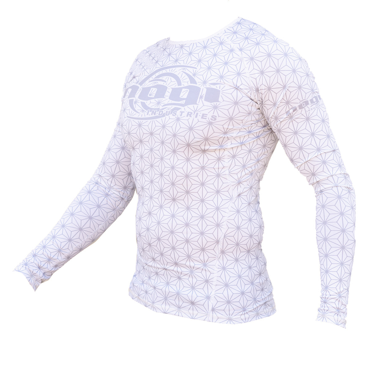 Nogi Industries Spectral Rashguard WHITE Long Sleeve Left Side