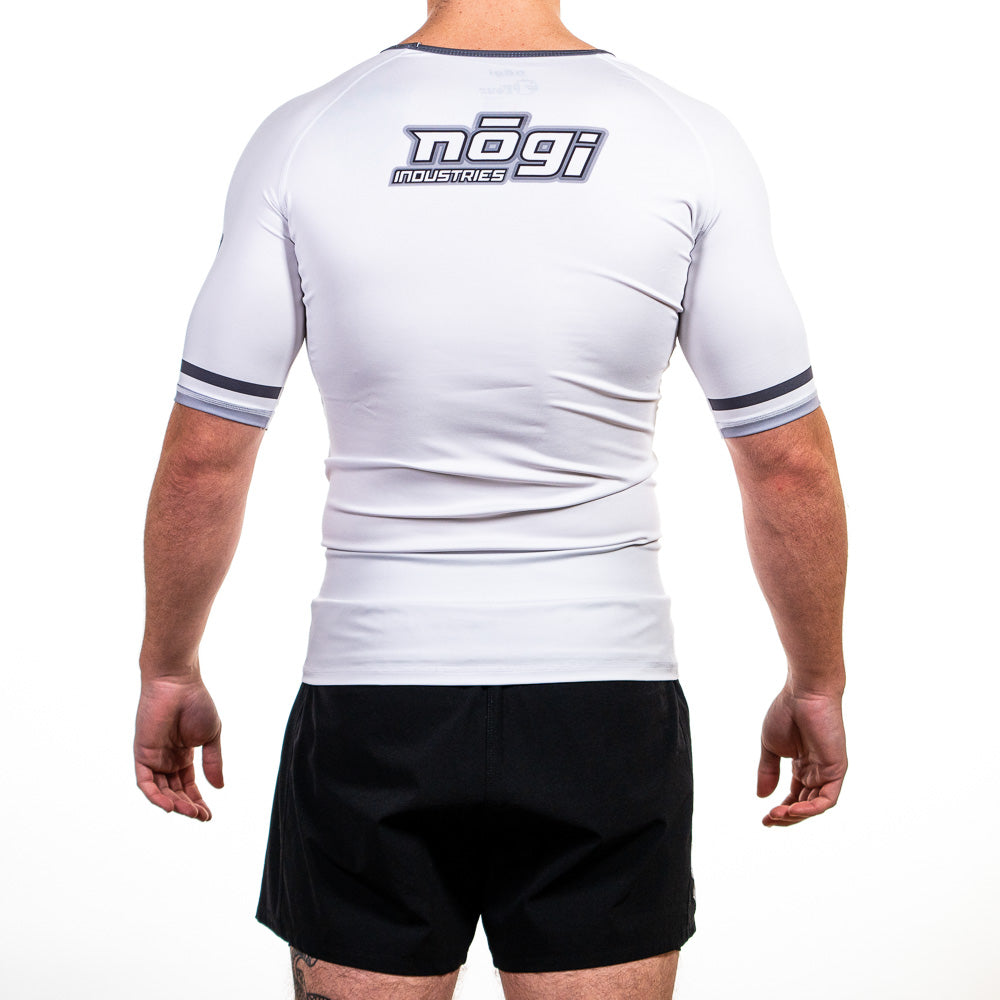 '7Four Short Sleeve Rank Rash Guard White Back View