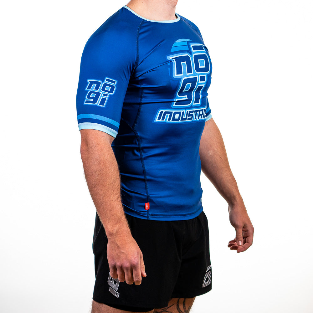 '7Four Short Sleeve Rank Rash Guard Blue Right View