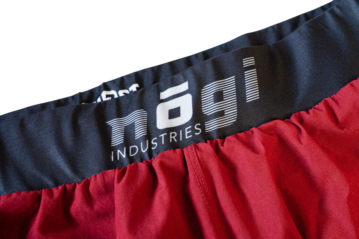 Ghost 7" Premium Lined Grappling Shorts - Merlot Red Belt View