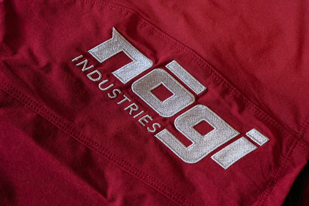 Ghost 7" Premium Lined Grappling Shorts - Merlot Red Embroidery View