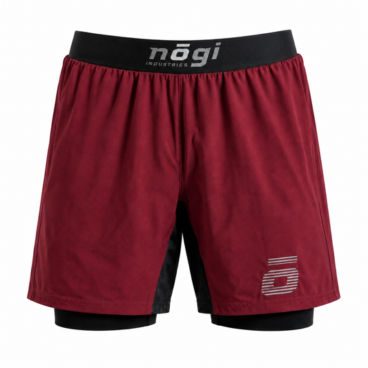 KIDS Ghost Premium Lined Grappling Shorts - Merlot Red
