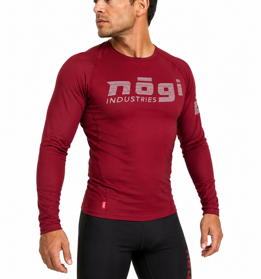 Core Long Sleeve Rash Guard - MERLOT RED