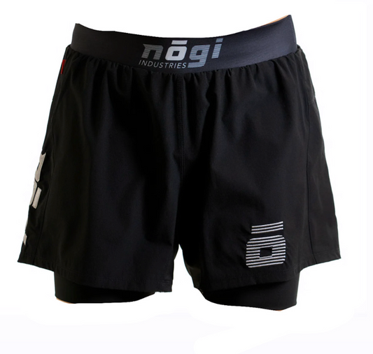 KIDS Ghost Premium Lined Grappling Shorts - Obsidian Black