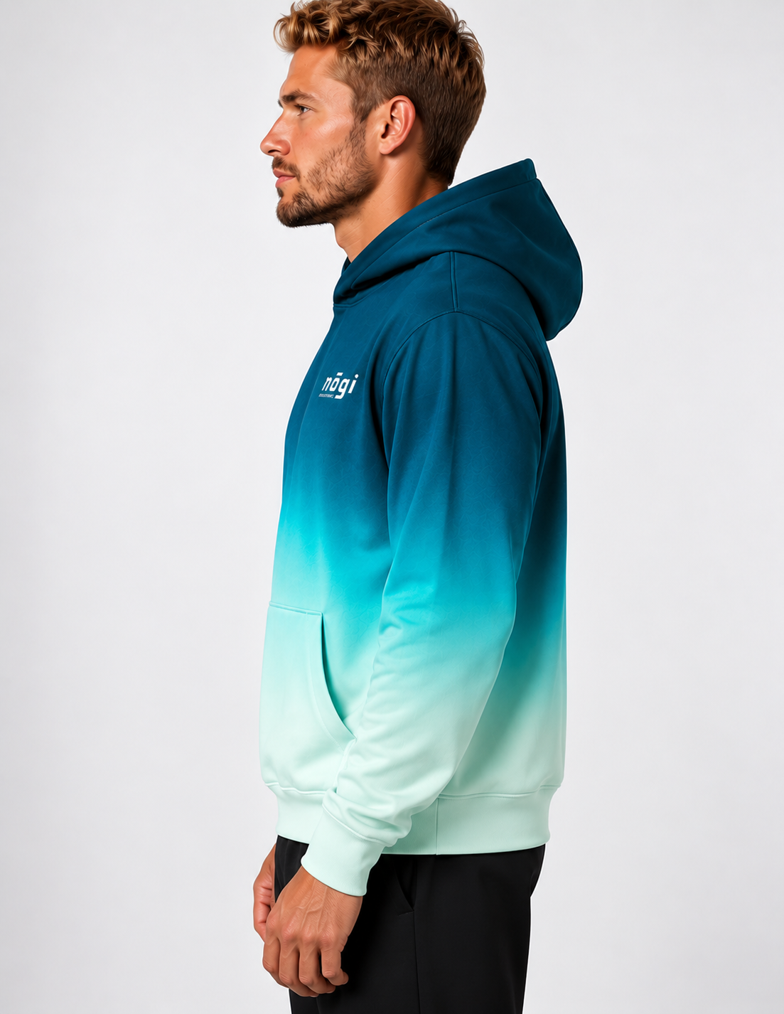 Lagoon — Teal to Mint Gradient Oversized Cotton Hoodie