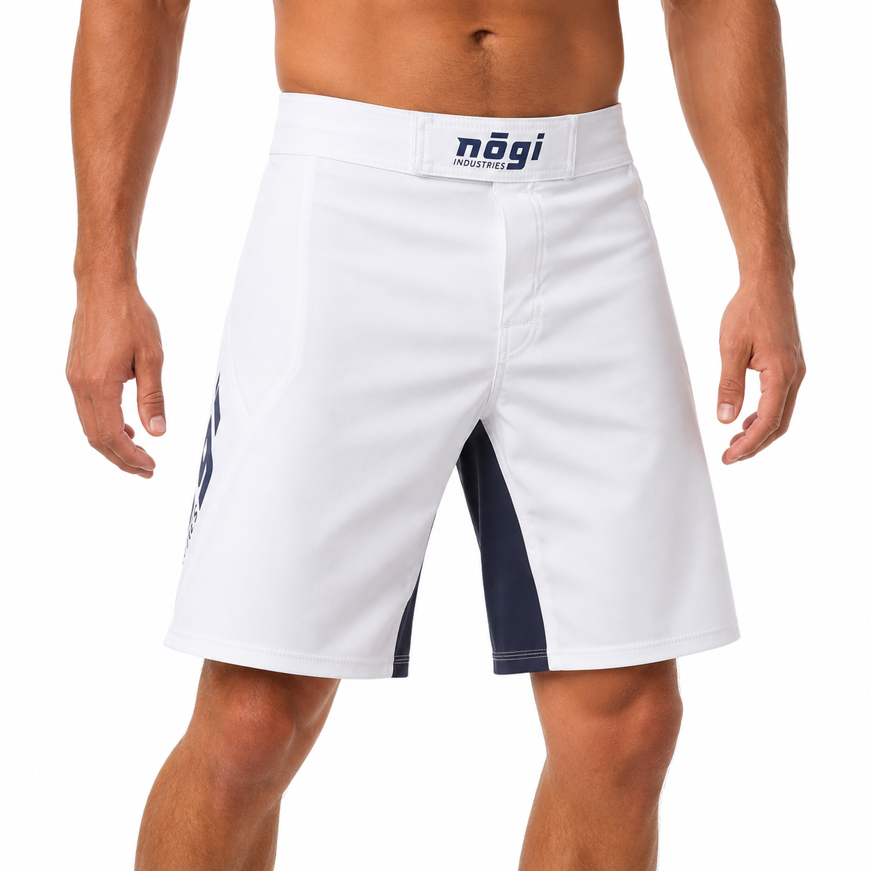 Phantom 4.0 Fight Shorts - Arctic White & Gray - MADE IN USA