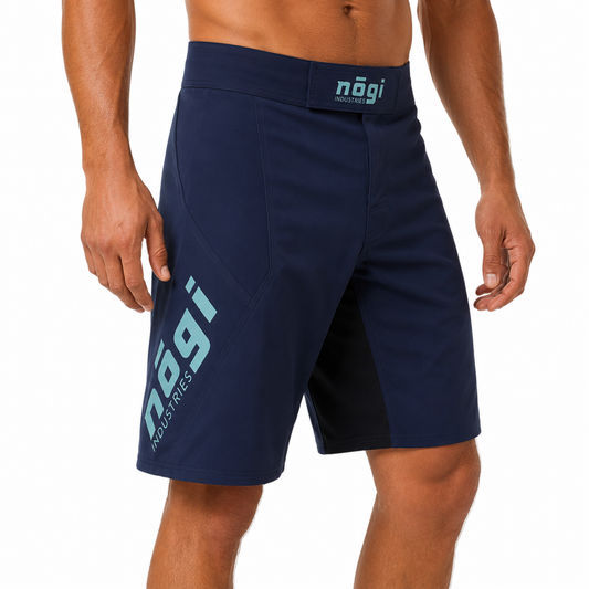 Phantom 4.0 Fight Shorts - Midnight Navy & Teal - MADE IN USA
