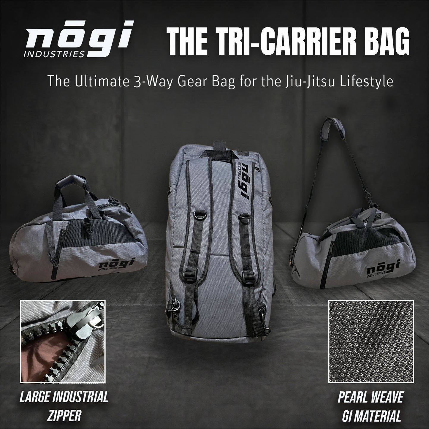 The Tri-Carrier Convertible Large Gear Bag - GRAY