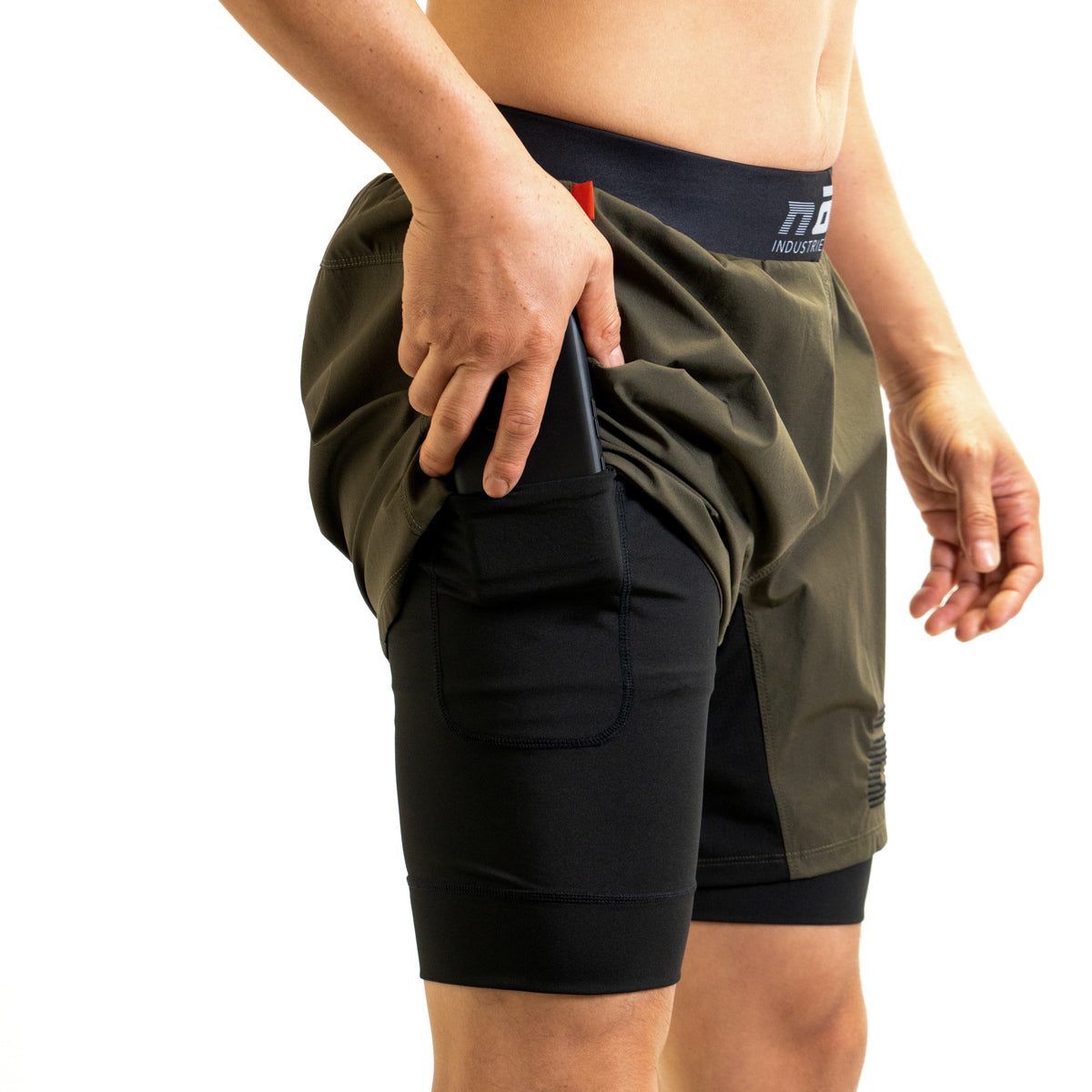 Ghost 7" Premium Lined Grappling Shorts - Fury Green Pocket Detail