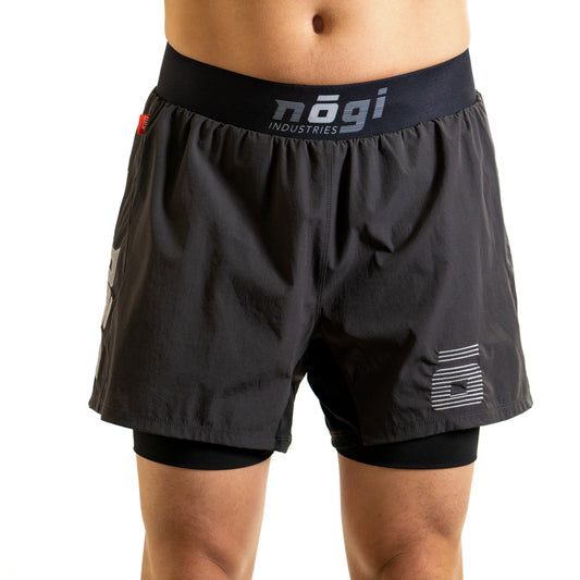 Ghost 5" Premium Lined Grappling Shorts - New Jersey Gray Front View