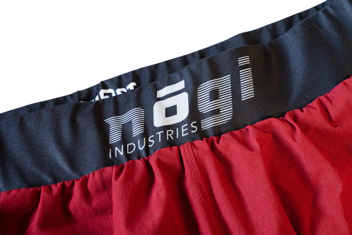 Ghost 7" Premium Lined Grappling Shorts -  Merlot Red Belt View