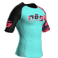 Recall Camo Short Sleeve Rash guard Teal with Red Camo Right