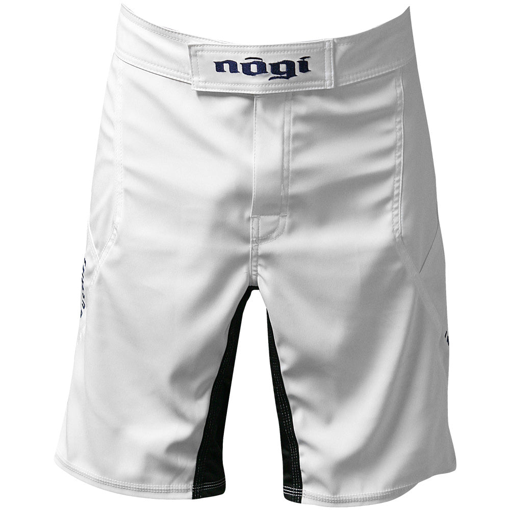 Phantom 3.0 Fight Shorts - White by Nogi Industries - MADE IN USA Front View